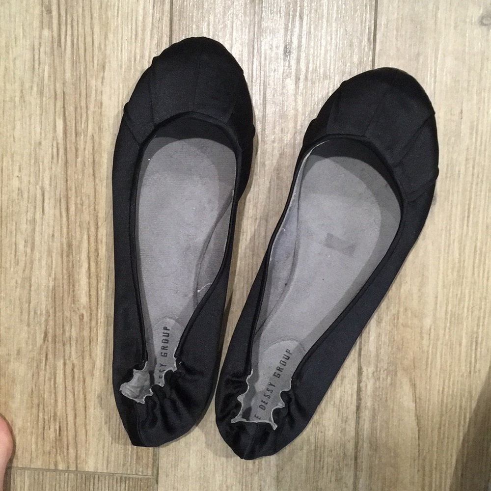 Dessy Group satin black flats